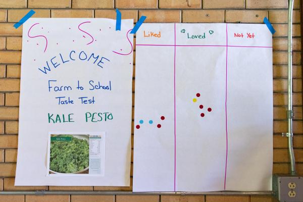 The kale pesto was put up for an Institute-wide taste test, a tool many cafeterias and early childhood programs utilize to gather feedback from students as they try new foods.
