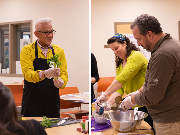 Educator Jorge Yagual (left) works with COTS staff and volunteers, including Tamira Martel (right). Educator Jorge Yagual (left) works with COTS staff and volunteers, including Tamira Martel (right).