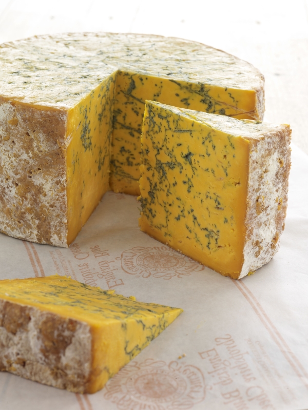 Shropshire Blue, a classic English Farmhouse cheese that has long used annatto as a colorant.