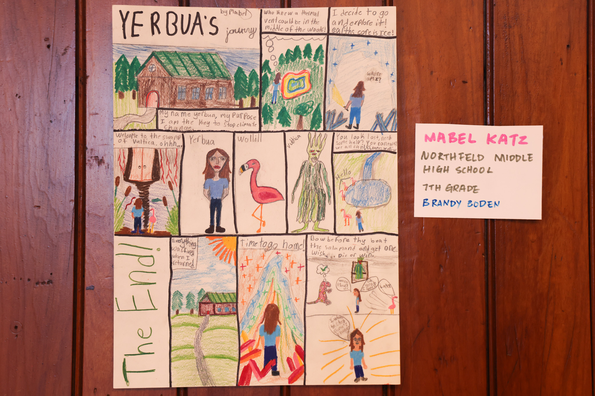 A hand illustrated comic strip titled yeruba's journey