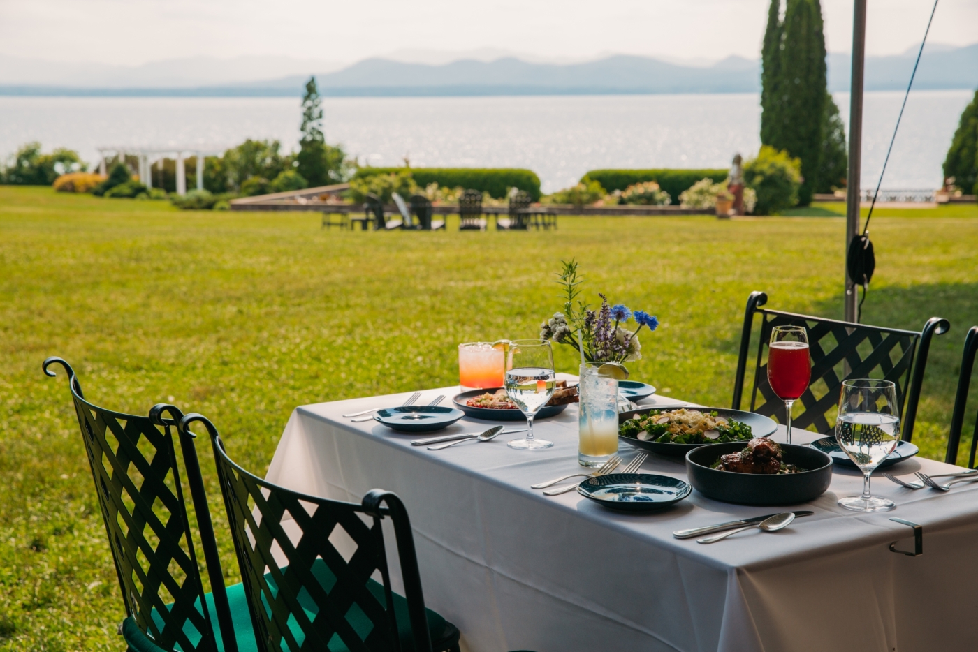 Dinner setting on the patio