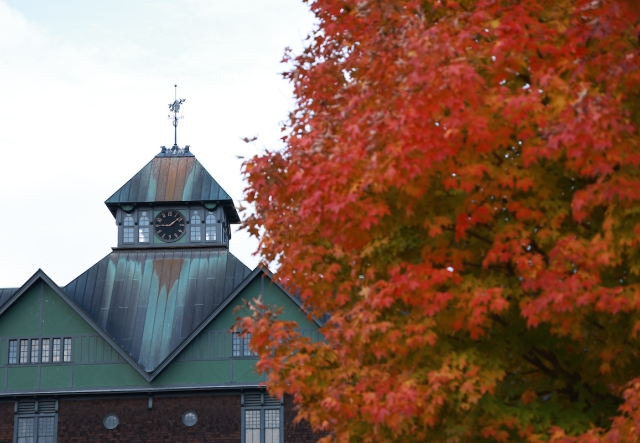 Farm Barn Clock Tower in the Fall