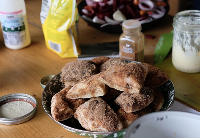 A plate of cinnamon coated bread bites