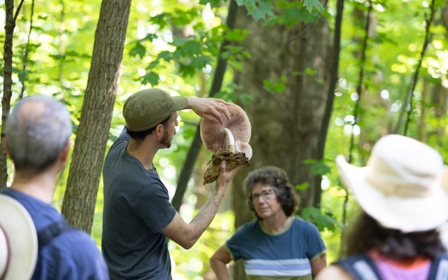 Ari Rockland-Miller with mushroom