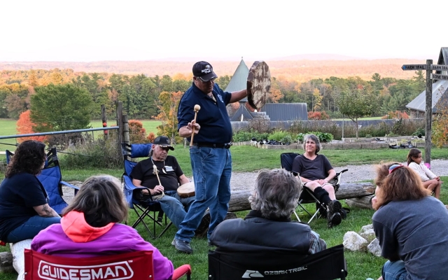 Chief Don Stevens around campfire