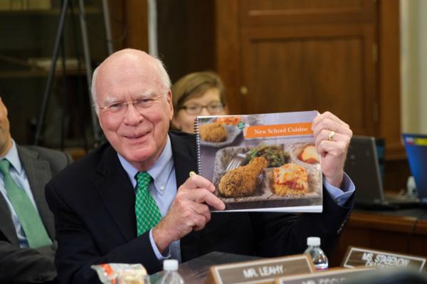 Senator Leahy celebrating the release of our cookbook, 2014.