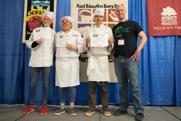The GMTCC team after winning the Crowd Pleaser Award at the 2019 Jr Iron Chef VT competition.