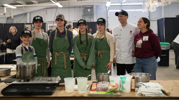 The team celebrating after competing in the 2023 Jr Iron Chef VT competition in March.