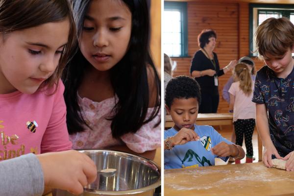 Young learners make bread in the Education Center at Shelburne Farms