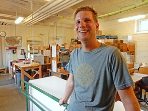 While most of the cheesemakers were at the Festival, former head cheesemaker, Nat Bacon graciously stepped in to help Kate Turcotte make the day's cheese in the Farm Barn. Nat now makes cheese for The Cellars at Jasper Hill. Thanks, Nat!