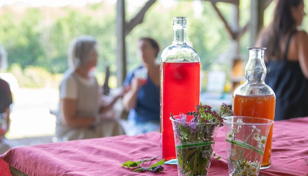 herbal spritzer at market garden