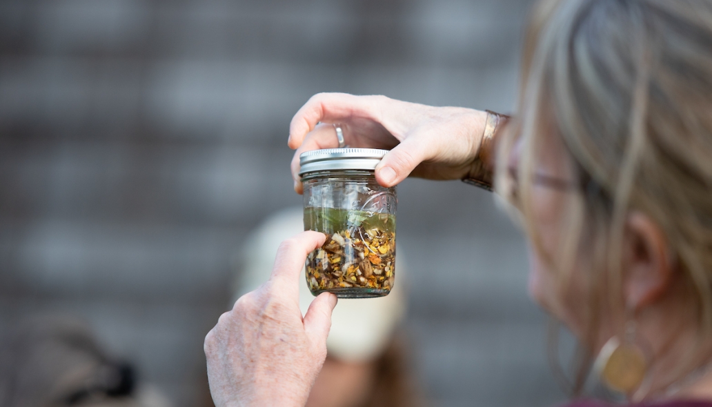 herbs in jar