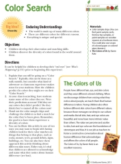 The first page of the color search activity directions